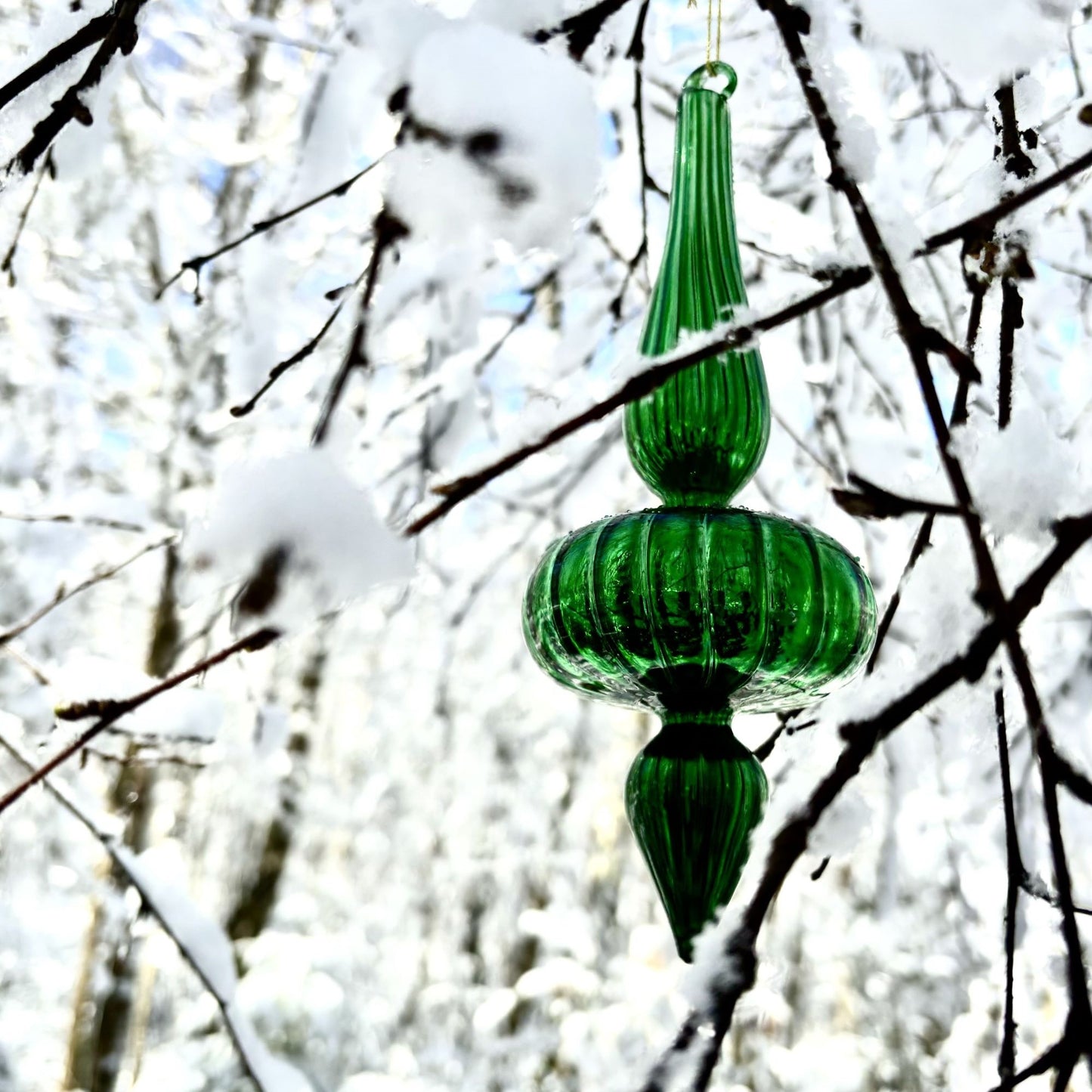 Spira Glas Grön Glansig