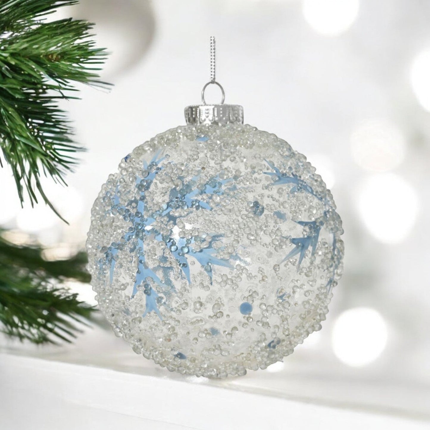 Julgranskula Snowflake Blue/Blå