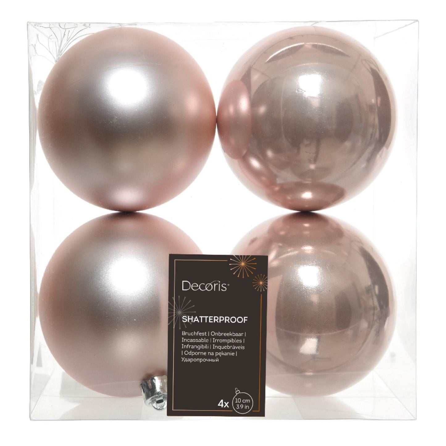 Julgranskulor Blush Pink/Ljusrosa 4st 10cm