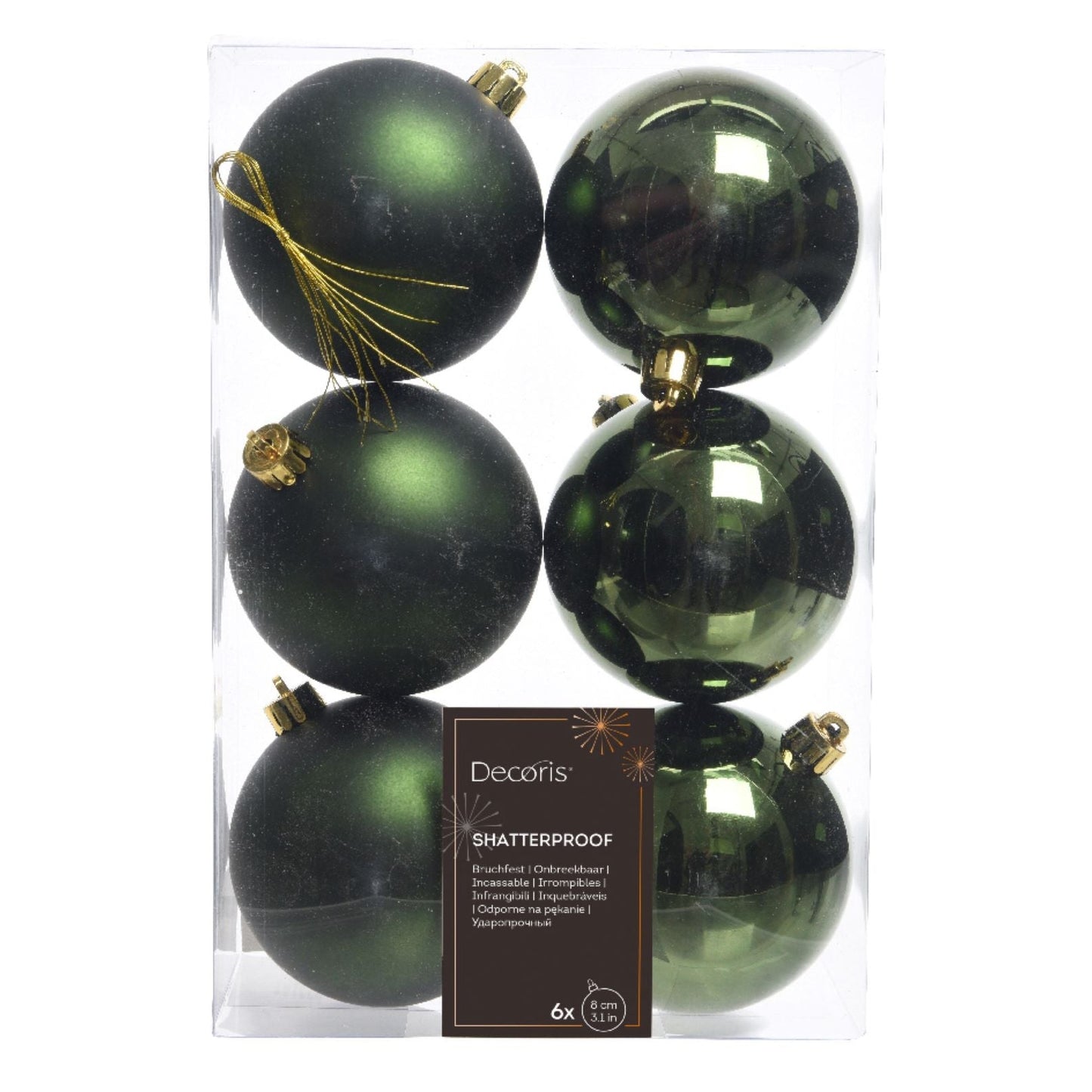 Julgranskulor Pine Green 6st, 8cm