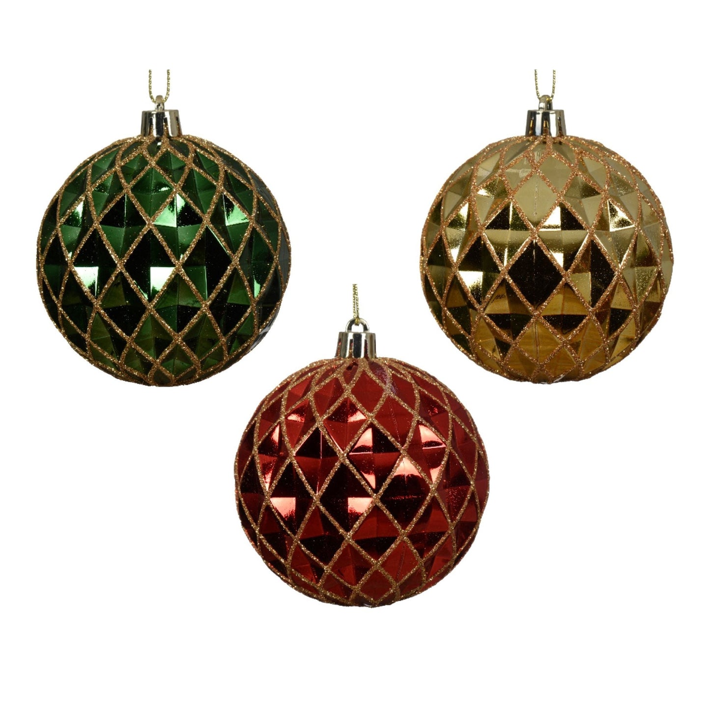 Julgranskulor Red, Green, Gold i plast