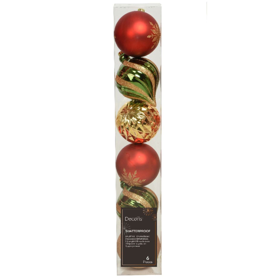 Julgranskulor Stora Röd/Guld/Grön 15cm