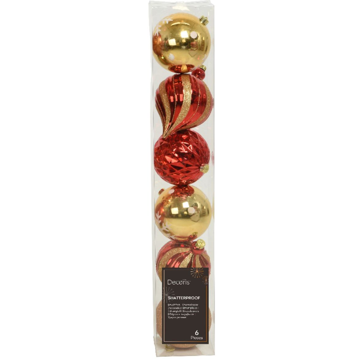 Julgranskulor Stora Röd/Guld 15cm