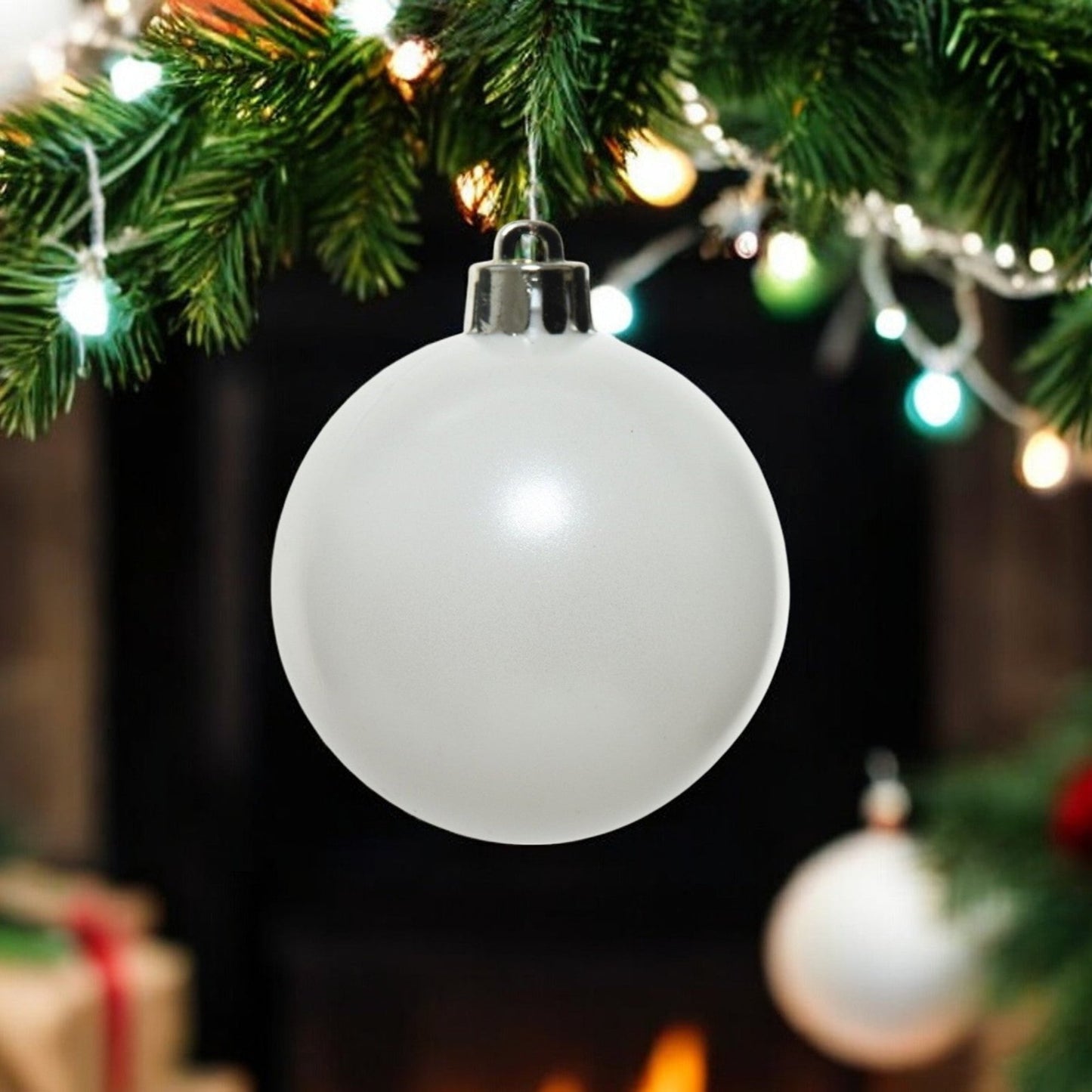 Julgranskulor Winter White 6st, 8cm