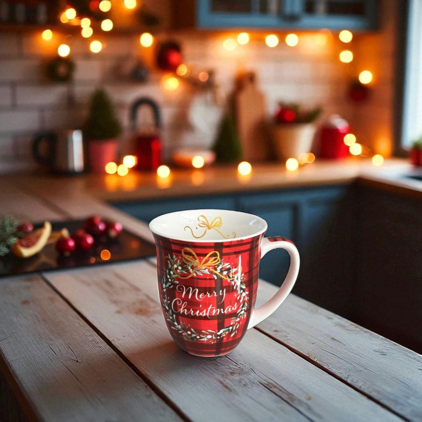 Julmugg Merry Christmas Rutig