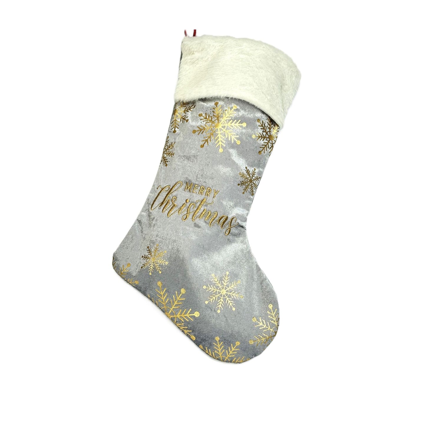Julstrumpa Merry Christmas Grå