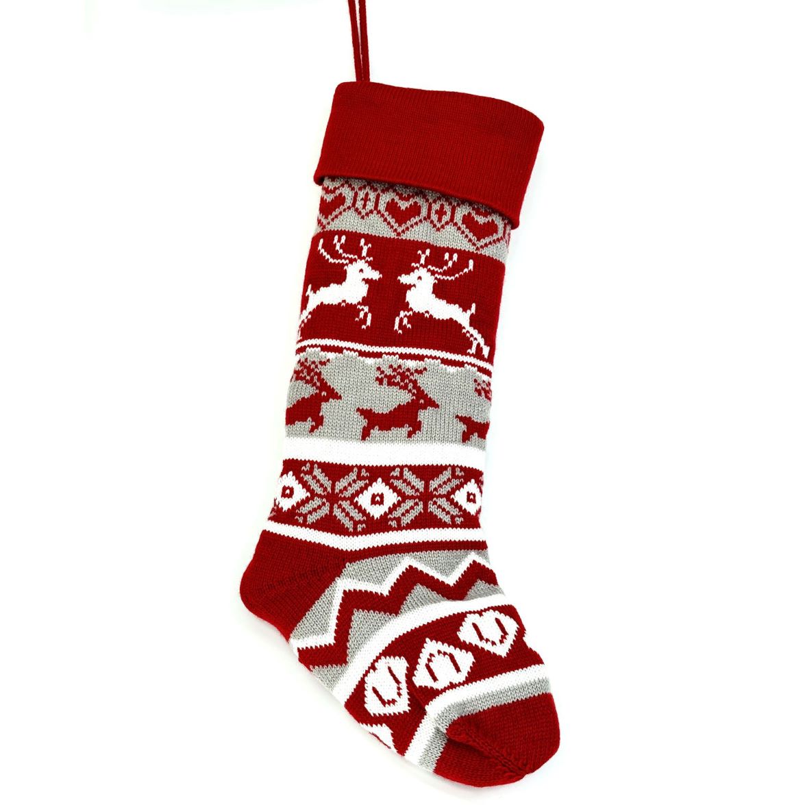 Julstrumpa Ren Stickad