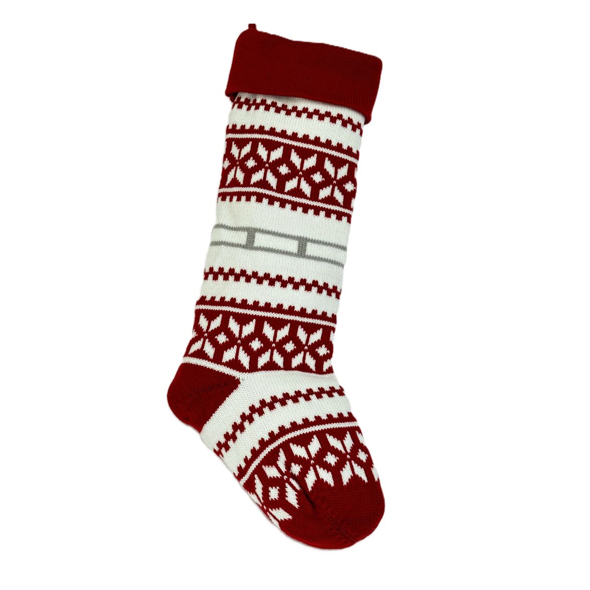 Julstrumpa Snowflake Stickad