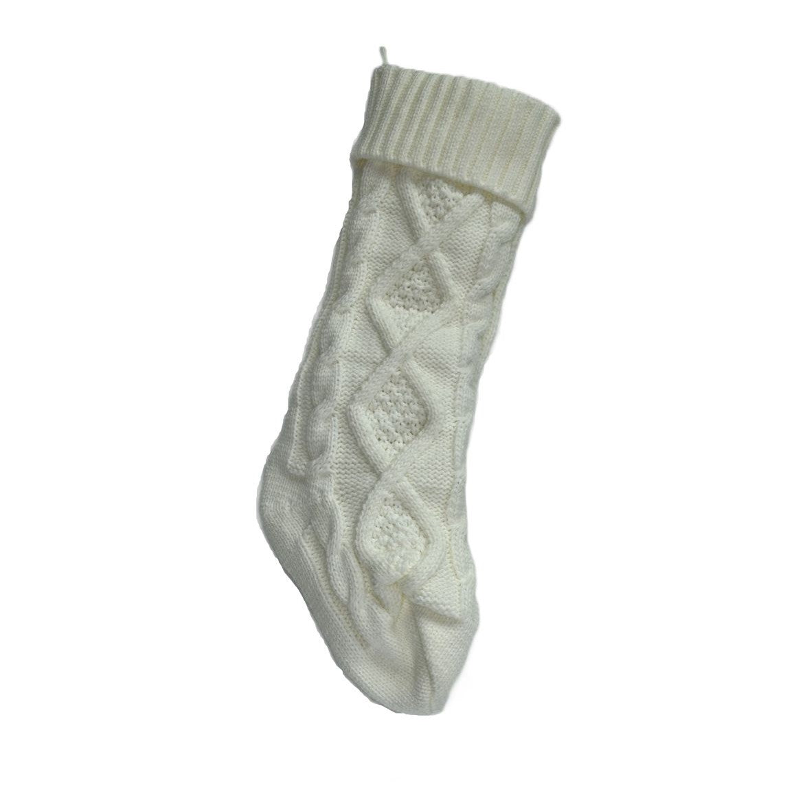 Julstrumpa Offwhite Stickad