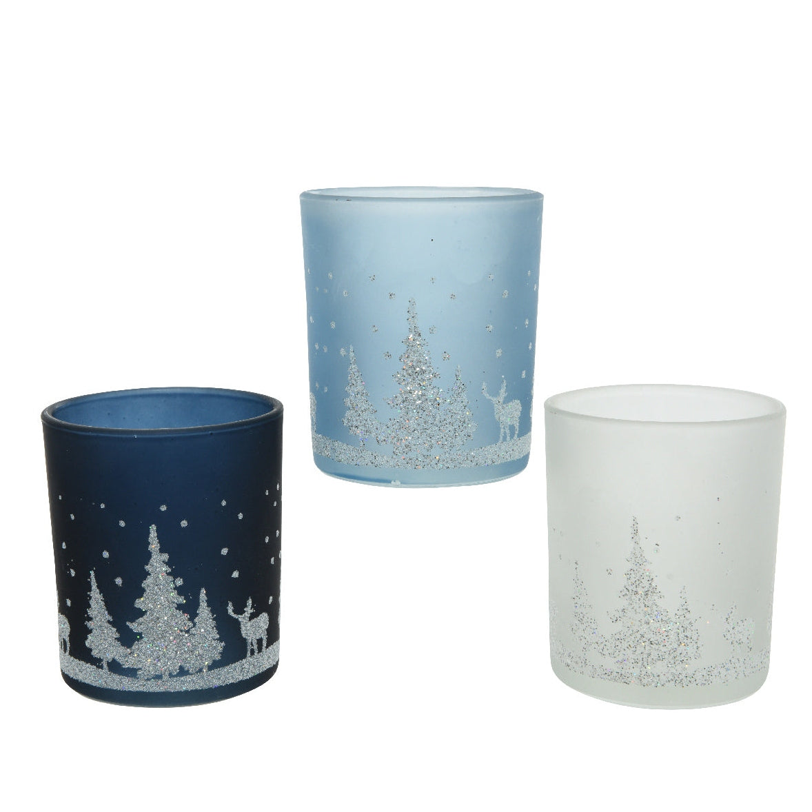Ljuslyktor Blue/White 3st