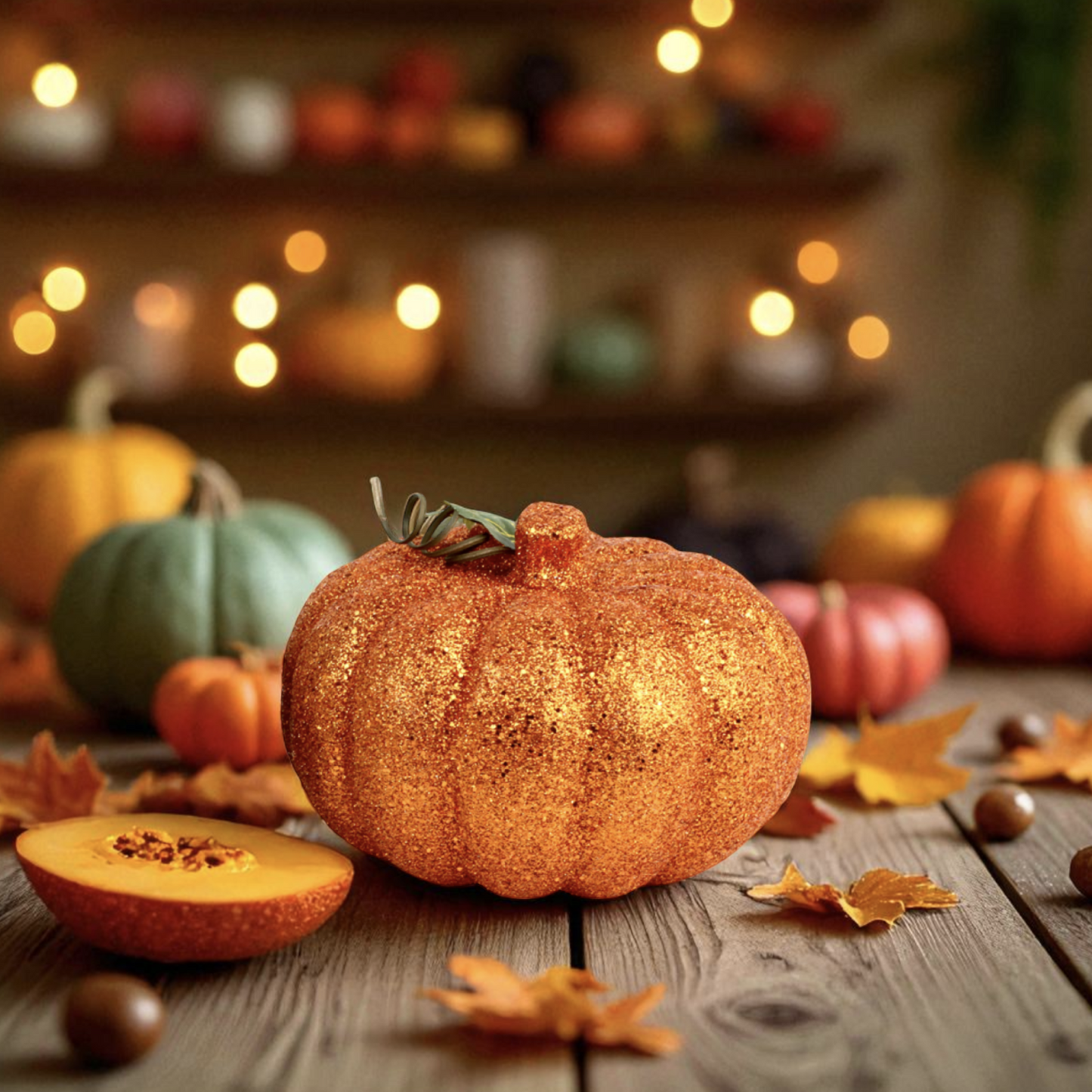 Pumpa orange/glittrig