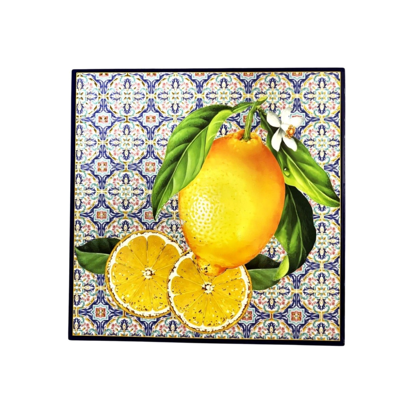 Medelhavsinspirerat grytunderlägg citron