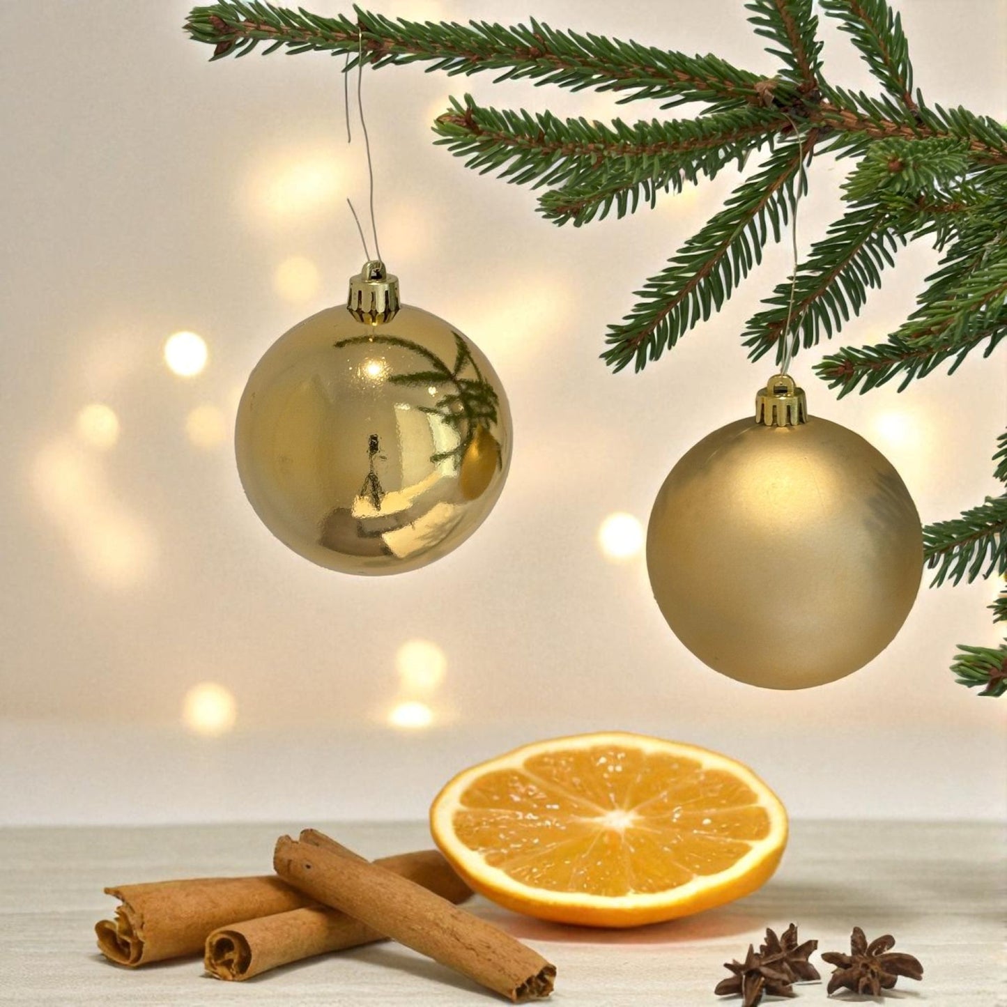 Julgranskulor Light Gold 6st, 8cm