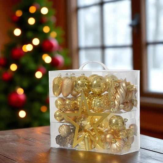 Box Julgranskulor Light Gold/Guld