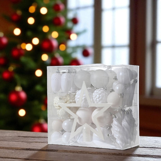 Box Julgranskulor Winter White/Vit