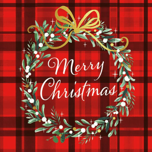 Servetter Christmas Plaid Red