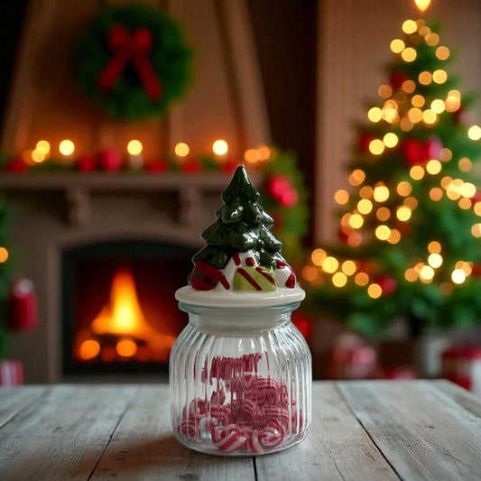 Förvaringsburk Julgran i glas liten