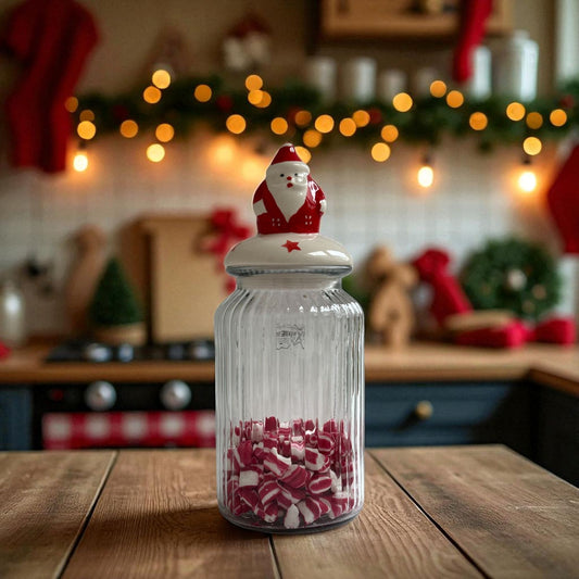 Förvaringsburk Jultomte i glas