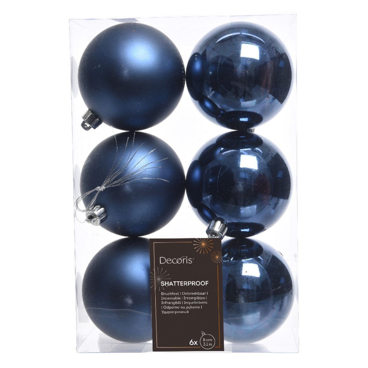 Julgranskulor Night Blue 6st, 8cm