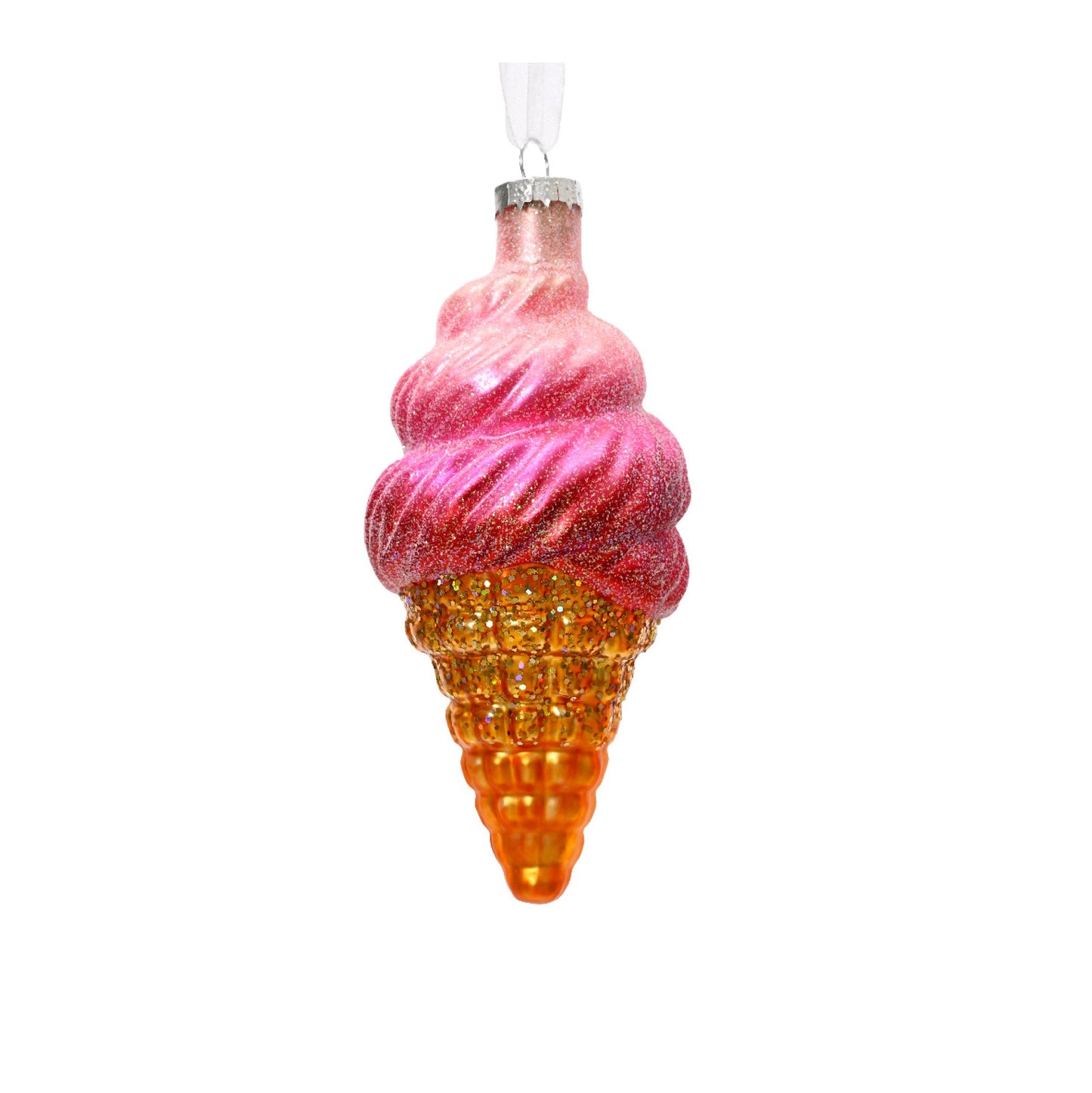 Julgransprydnad Glasstrut Rosa