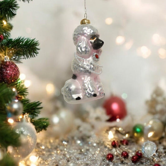 Julgransprydnad Pudel Sittande