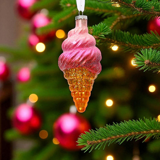 Julgransprydnad Glasstrut Rosa