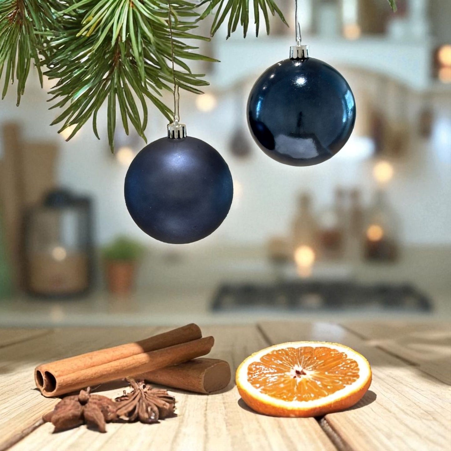 Julgranskulor Night Blue 6st, 8cm