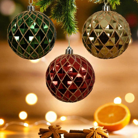 Julgranskulor Red, Green, Gold i plast