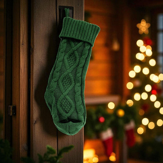 Julstrumpa Grön Stickad