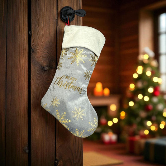 Julstrumpa Merry Christmas Grå