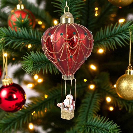 Julgransprydnad Luftballong Röd