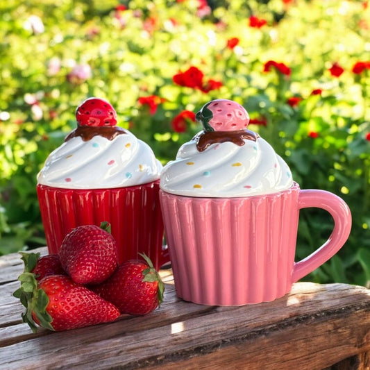 Cupcakemuggar Jordgubbe