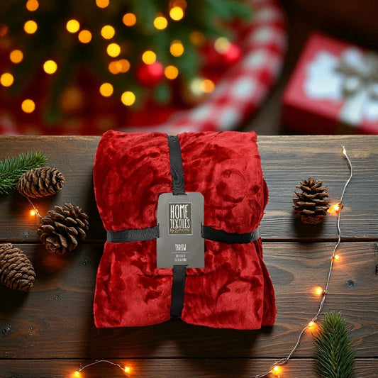 Julfilt/Pläd Röd