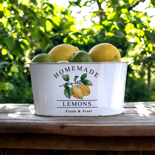 Zinkkruka – Vit med Citronmotiv REA (25 % rabatt dras automatiskt i kassan)