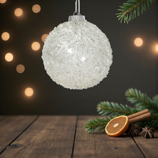 Julgranskula Snowflake White/Vit