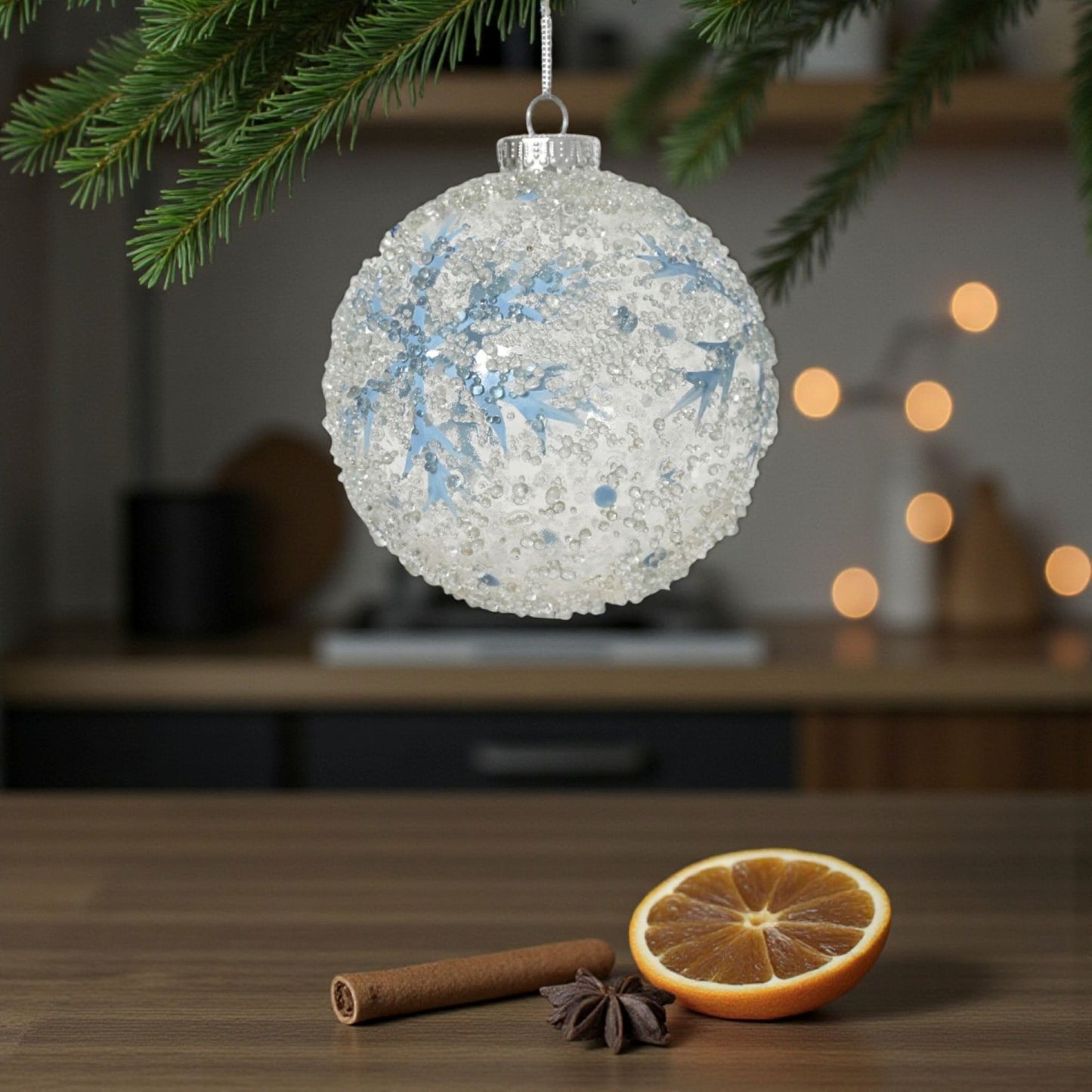 Julgranskula Snowflake Blue/Blå