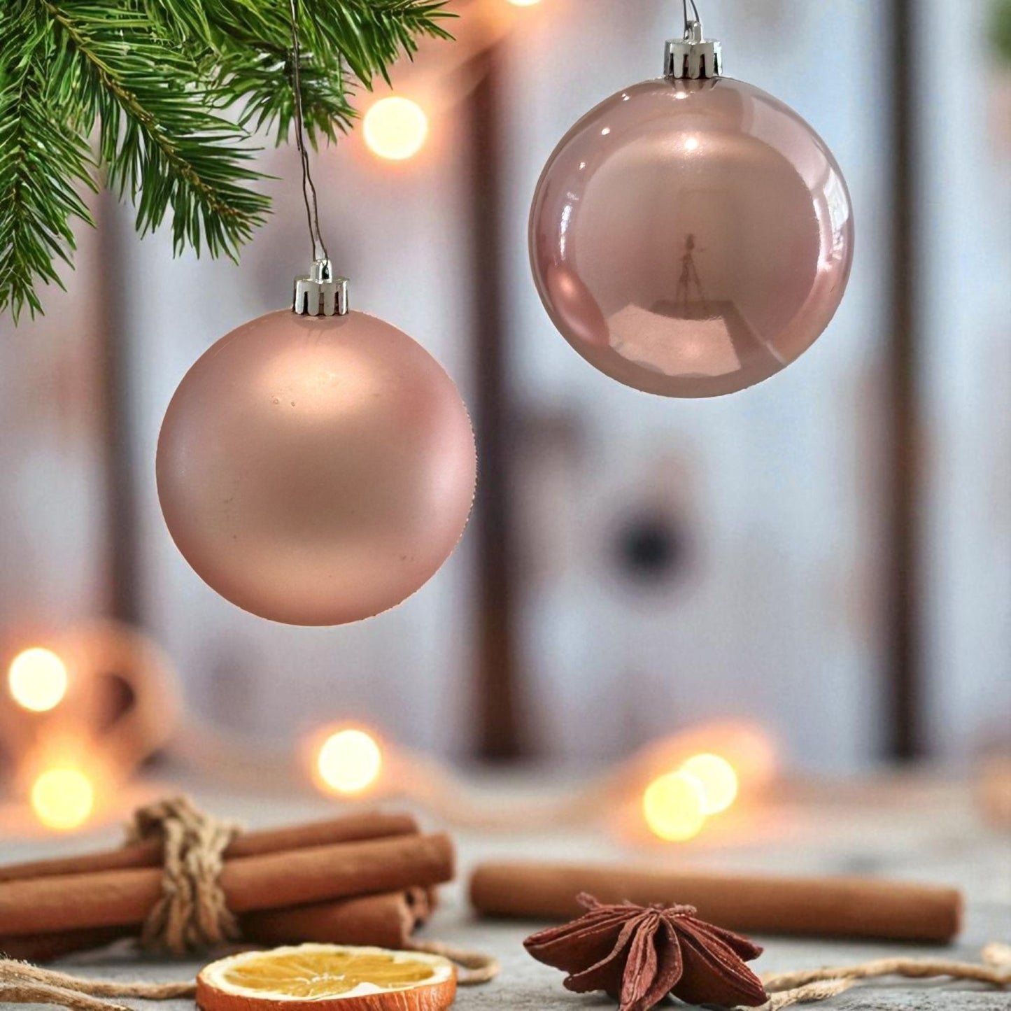 Julgranskulor Blush Pink/Ljusrosa 6st, 8cm